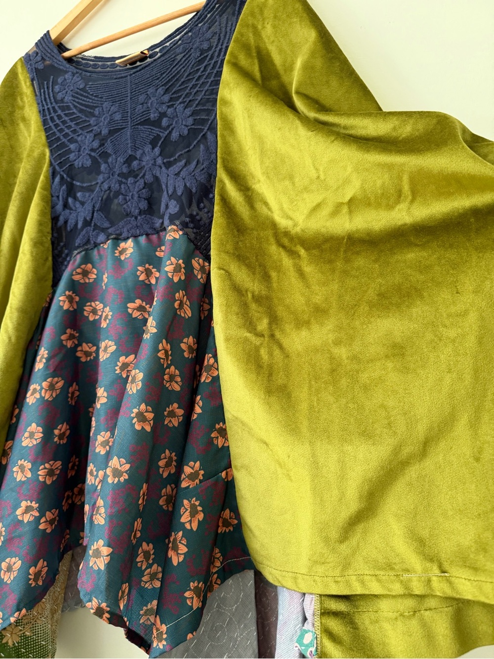 The Morgan Factory Repurposed Upcycled Poncho Kimono One Size Boho Colorful - Picture 3 of 9